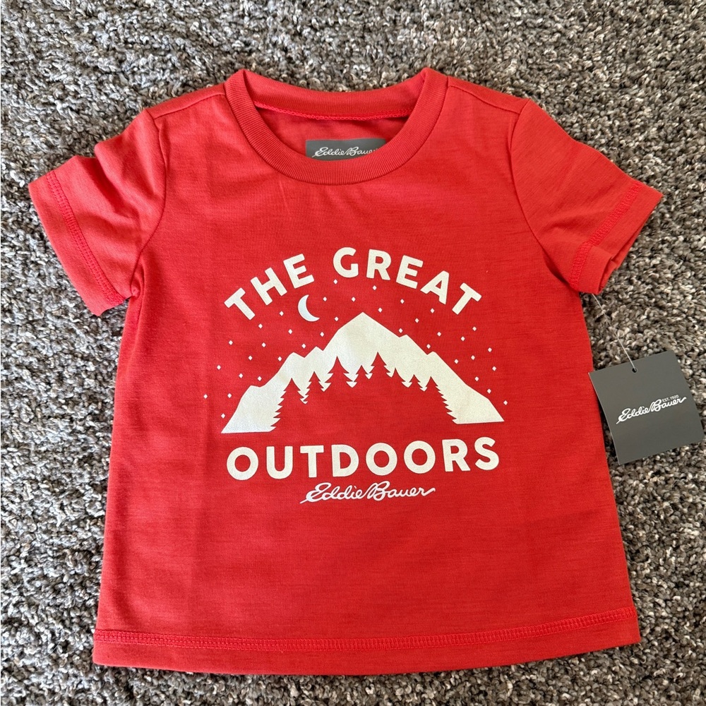 NEW Eddie Bauer 2T Kids “The Great Outdoors” T-shirt featuring Adventure Design